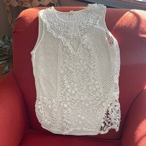 Tiny from Anthropology top. Small white. Lace front.